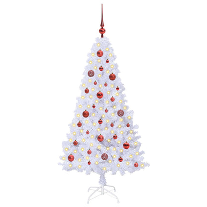 vidaXL Künstlicher Weihnachtsbaum Weiß 150 cm PVC und Stahl