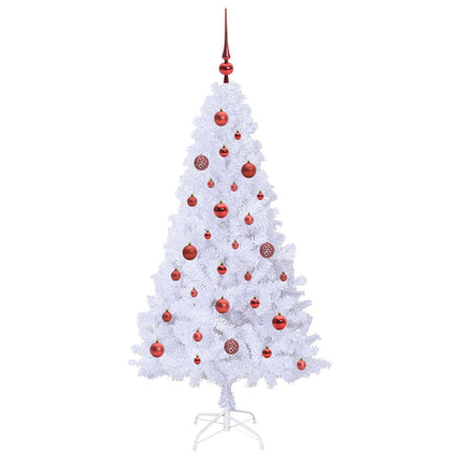 vidaXL Künstlicher Weihnachtsbaum Weiß 150 cm PVC und Stahl