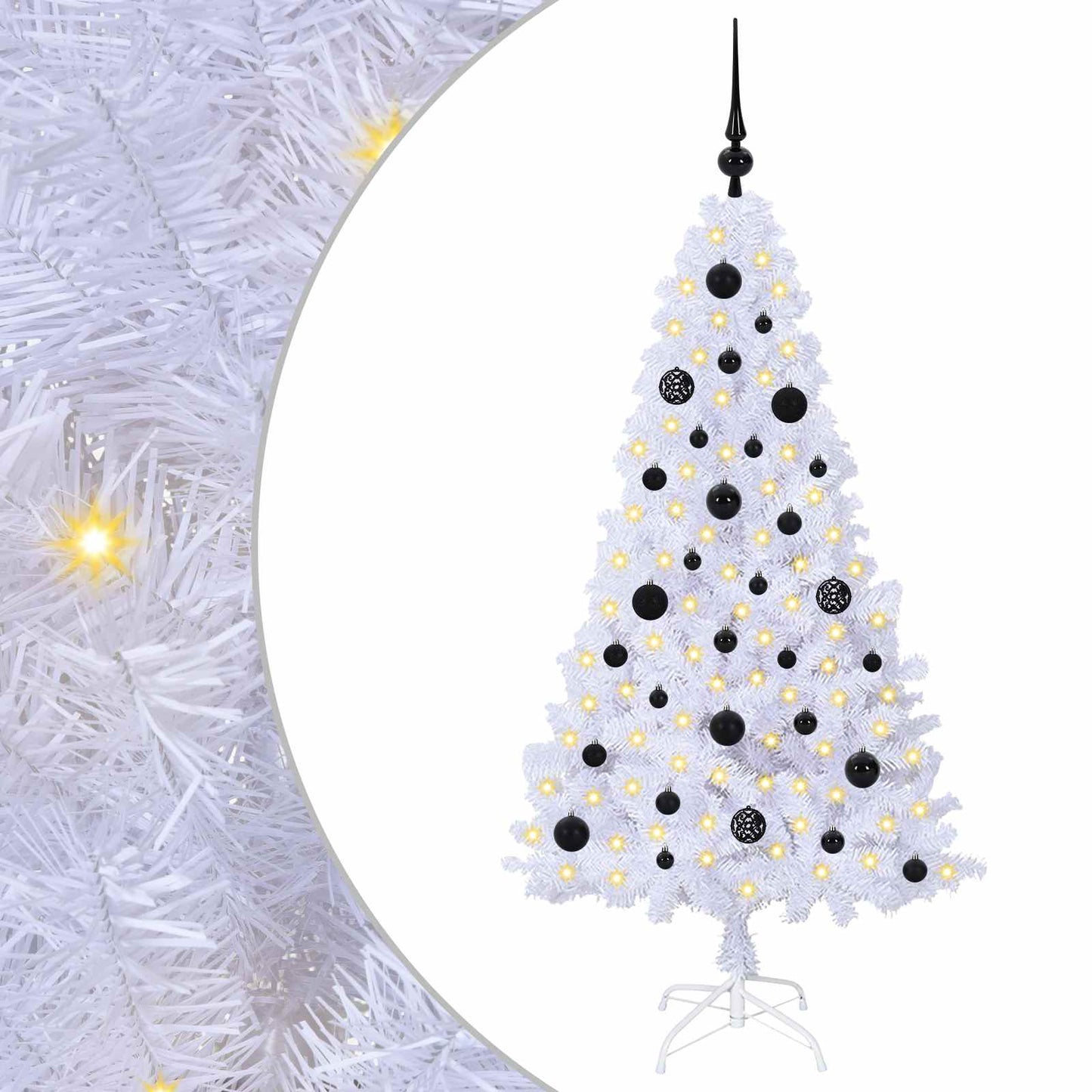 vidaXL Künstlicher Weihnachtsbaum Weiß 150 cm PVC und Stahl
