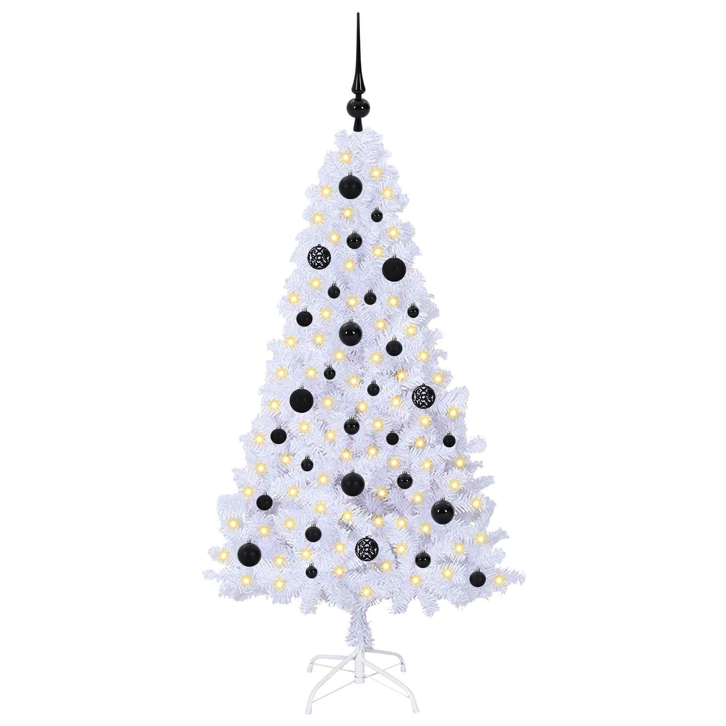 vidaXL Künstlicher Weihnachtsbaum Weiß 150 cm PVC und Stahl