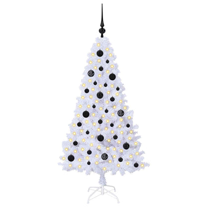 vidaXL Künstlicher Weihnachtsbaum Weiß 150 cm PVC und Stahl