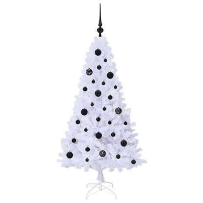 vidaXL Künstlicher Weihnachtsbaum Weiß 150 cm PVC und Stahl
