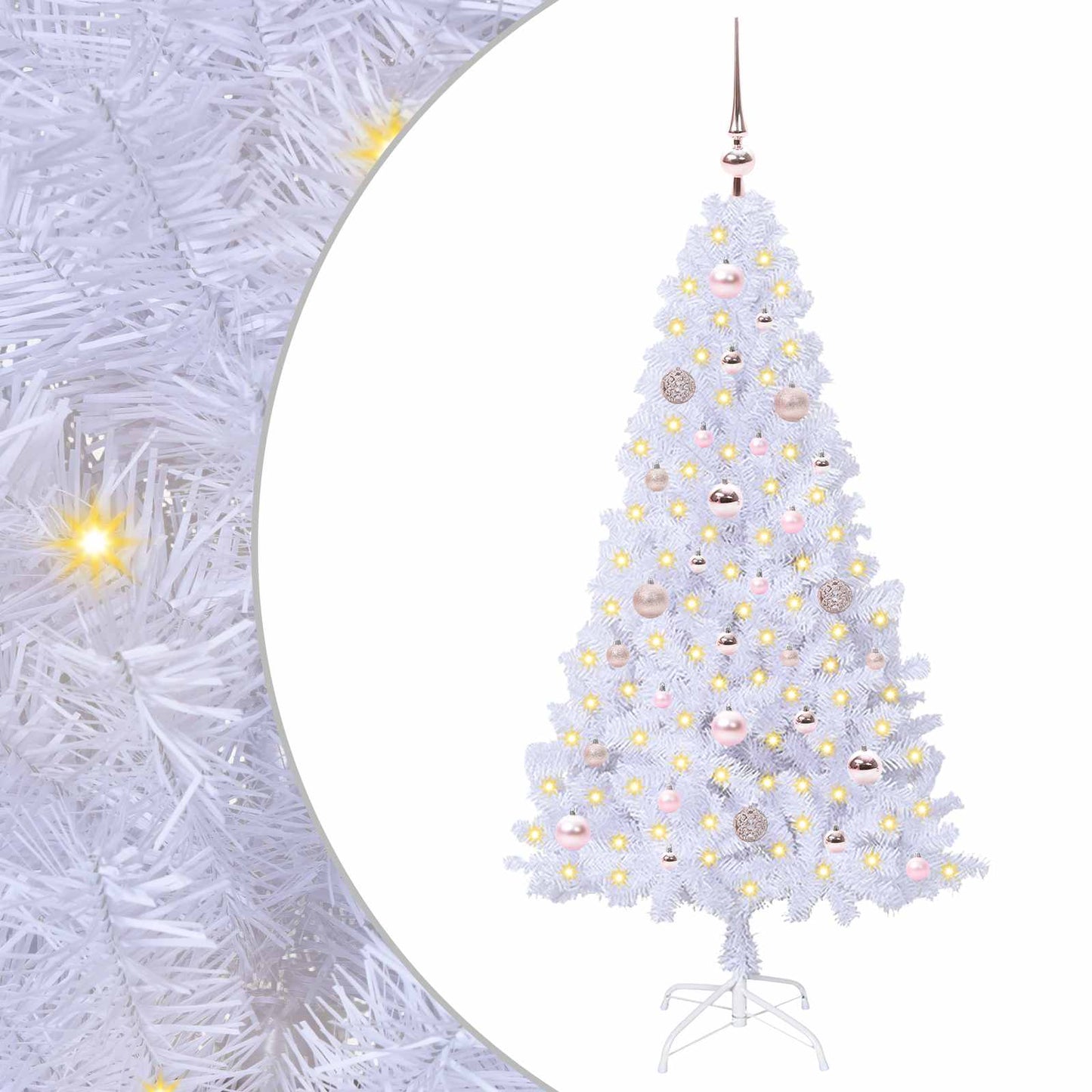 vidaXL Künstlicher Weihnachtsbaum Weiß 150 cm PVC und Stahl