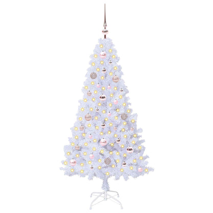 vidaXL Künstlicher Weihnachtsbaum Weiß 150 cm PVC und Stahl