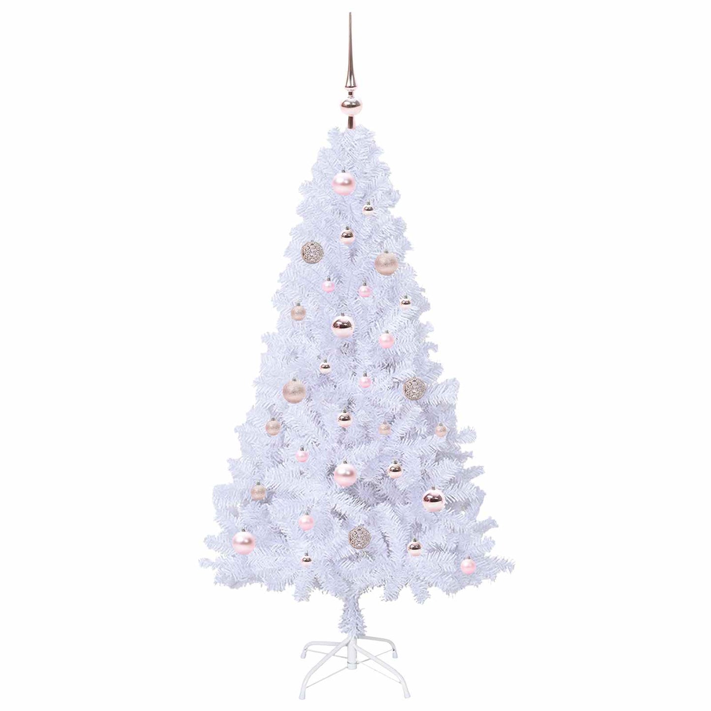 vidaXL Künstlicher Weihnachtsbaum Weiß 150 cm PVC und Stahl