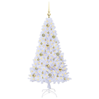 vidaXL Künstlicher Weihnachtsbaum Weiß 150 cm PVC und Stahl