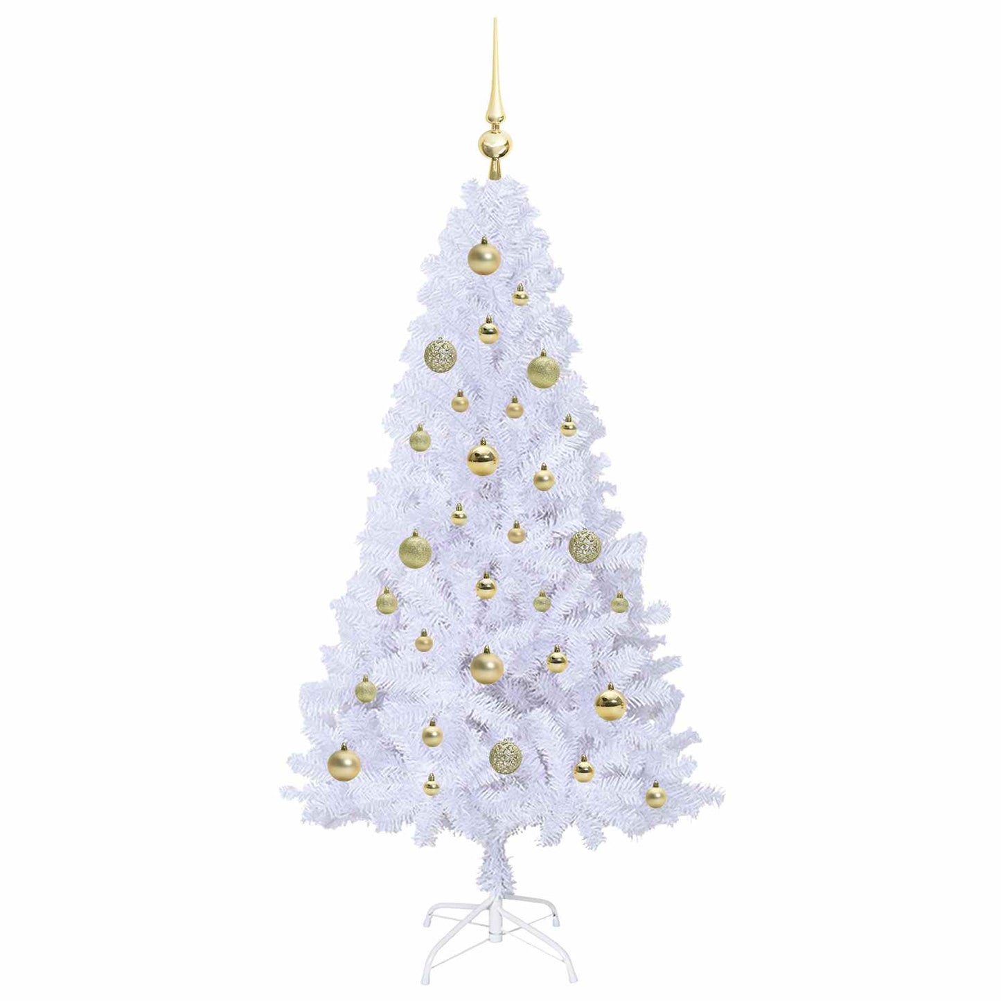 vidaXL Künstlicher Weihnachtsbaum Weiß 150 cm PVC und Stahl