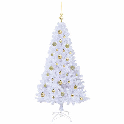 vidaXL Künstlicher Weihnachtsbaum Weiß 150 cm PVC und Stahl