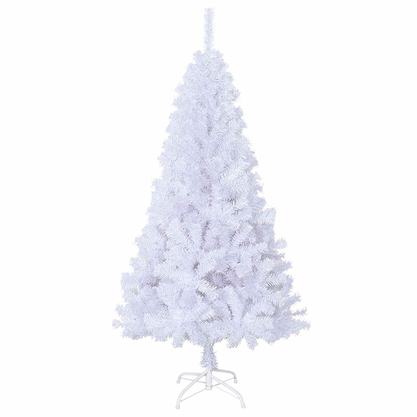 vidaXL Künstlicher Weihnachtsbaum Weiß 150 cm PVC und Stahl
