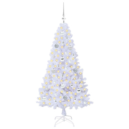 vidaXL Künstlicher Weihnachtsbaum Weiß 150 cm PVC und Stahl