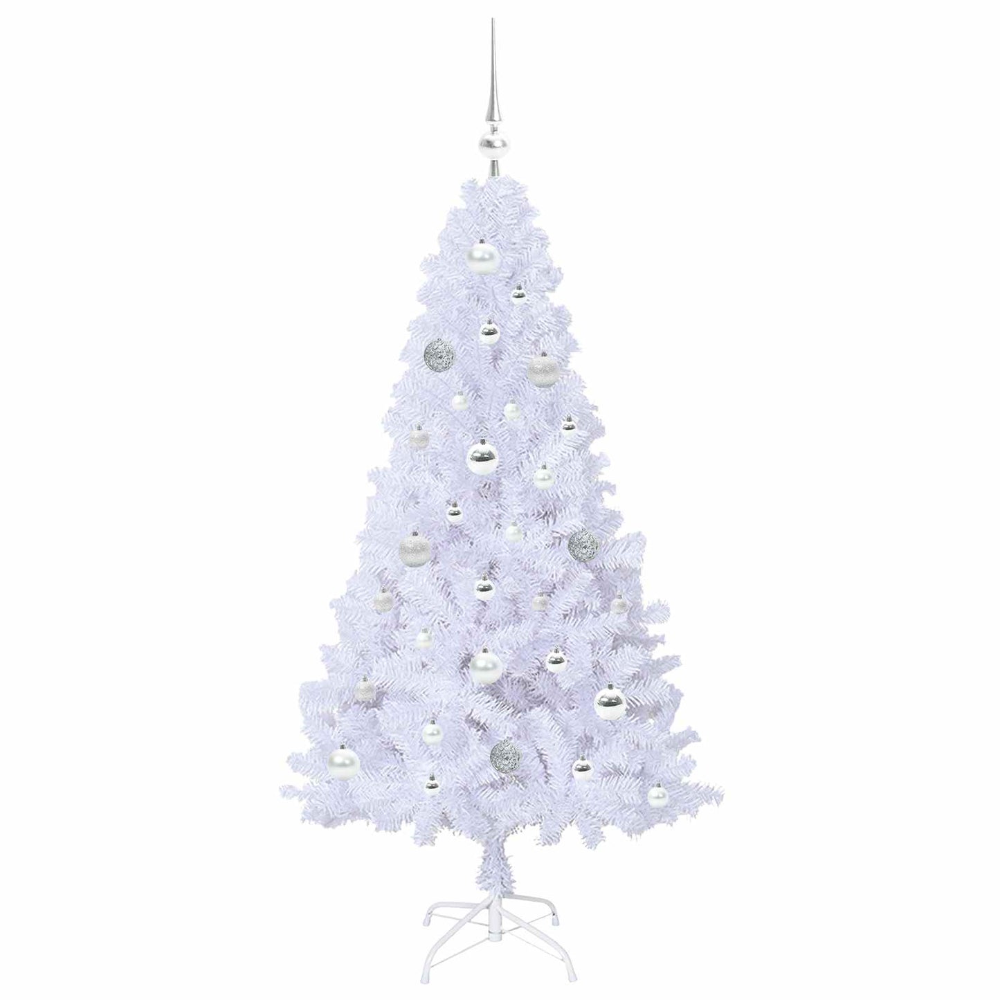 vidaXL Künstlicher Weihnachtsbaum Weiß 150 cm PVC und Stahl