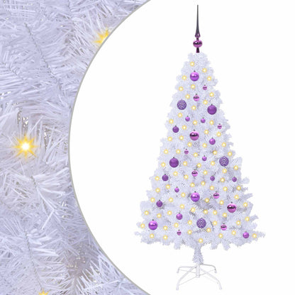 vidaXL Künstlicher Weihnachtsbaum Weiß 150 cm PVC und Stahl
