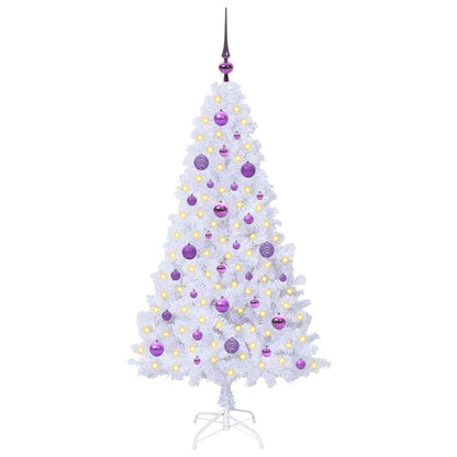 vidaXL Künstlicher Weihnachtsbaum Weiß 150 cm PVC und Stahl