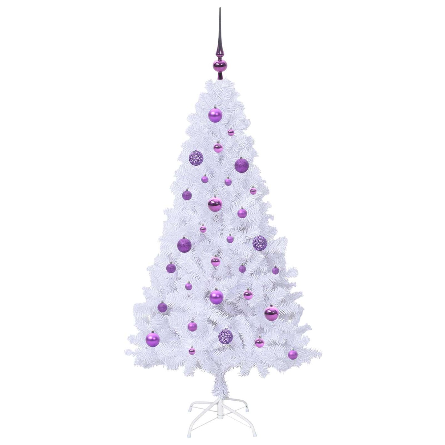 vidaXL Künstlicher Weihnachtsbaum Weiß 150 cm PVC und Stahl