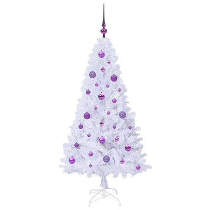 vidaXL Künstlicher Weihnachtsbaum Weiß 150 cm PVC und Stahl