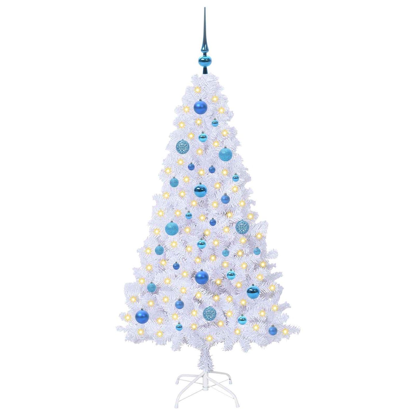 vidaXL Künstlicher Weihnachtsbaum Weiß 150 cm PVC und Stahl