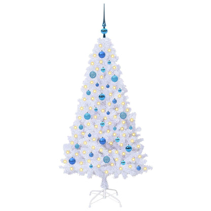 vidaXL Künstlicher Weihnachtsbaum Weiß 150 cm PVC und Stahl