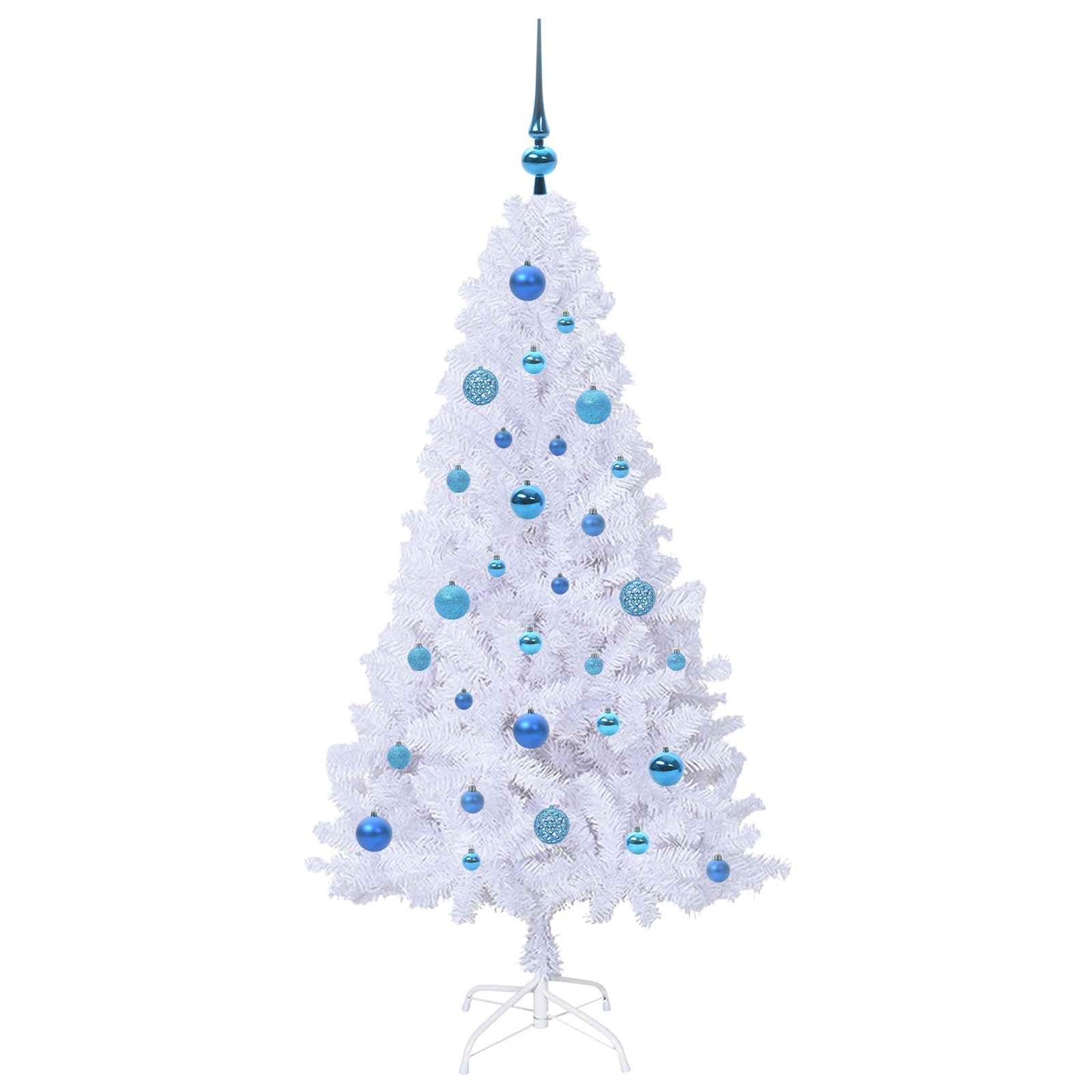 vidaXL Künstlicher Weihnachtsbaum Weiß 150 cm PVC und Stahl
