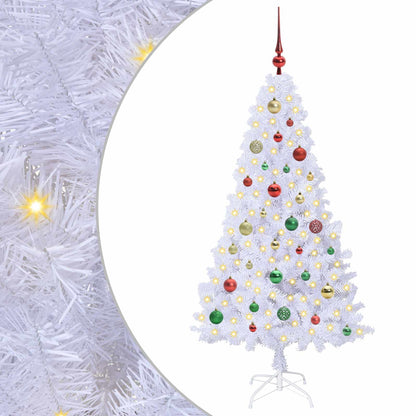 vidaXL Künstlicher Weihnachtsbaum Weiß 150 cm PVC und Stahl