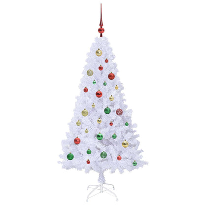 vidaXL Künstlicher Weihnachtsbaum Weiß 150 cm PVC und Stahl