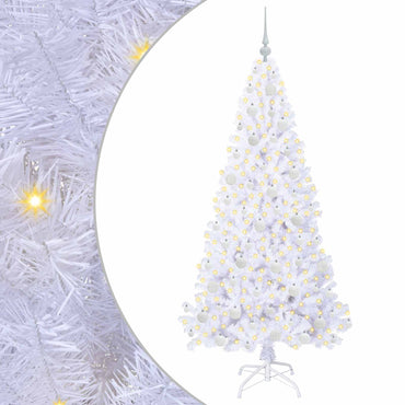 vidaXL Künstlicher Weihnachtsbaum Weiß 180 cm PVC und Stahl