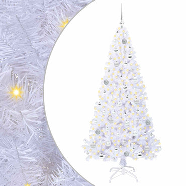 vidaXL Künstlicher Weihnachtsbaum Weiß 180 cm PVC und Stahl
