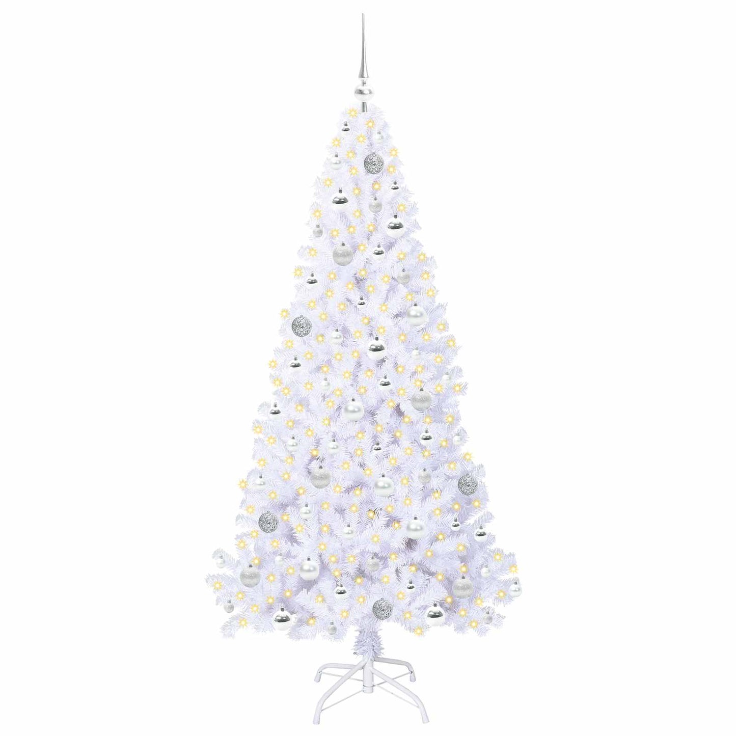 Künstlicher Weihnachtsbaum Weiß 180 cm PVC und Stahl