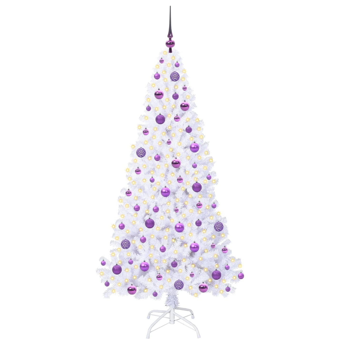 vidaXL Künstlicher Weihnachtsbaum Weiß 180 cm PVC und Stahl