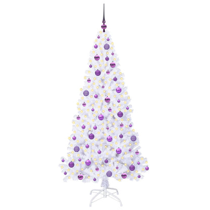 vidaXL Künstlicher Weihnachtsbaum Weiß 180 cm PVC und Stahl
