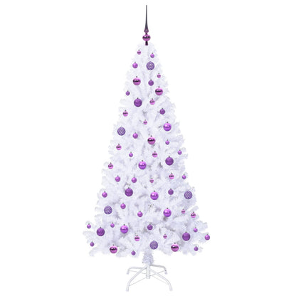 vidaXL Künstlicher Weihnachtsbaum Weiß 180 cm PVC und Stahl