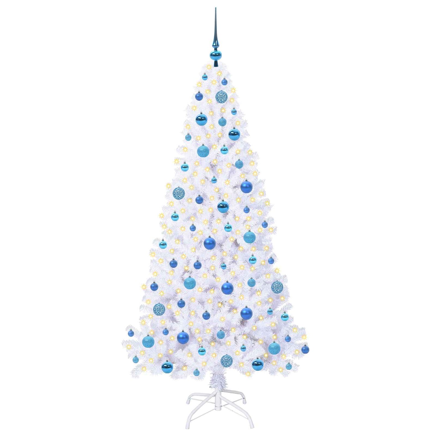 vidaXL Künstlicher Weihnachtsbaum Weiß 180 cm PVC und Stahl