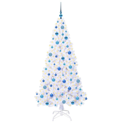 vidaXL Künstlicher Weihnachtsbaum Weiß 180 cm PVC und Stahl