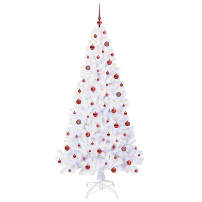 vidaXL Künstlicher Weihnachtsbaum Weiß 210 cm PVC und Stahl