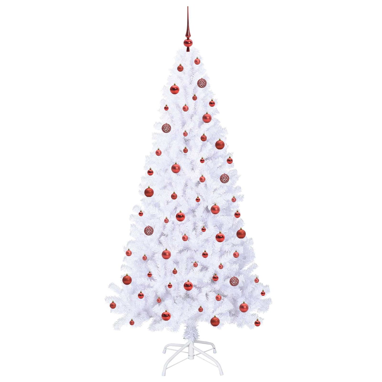 vidaXL Künstlicher Weihnachtsbaum Weiß 210 cm PVC und Stahl