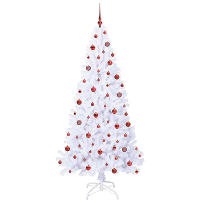 vidaXL Künstlicher Weihnachtsbaum Weiß 210 cm PVC und Stahl