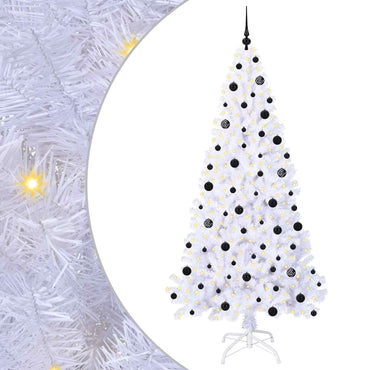 vidaXL Künstlicher Weihnachtsbaum Weiß 210 cm PVC und Stahl