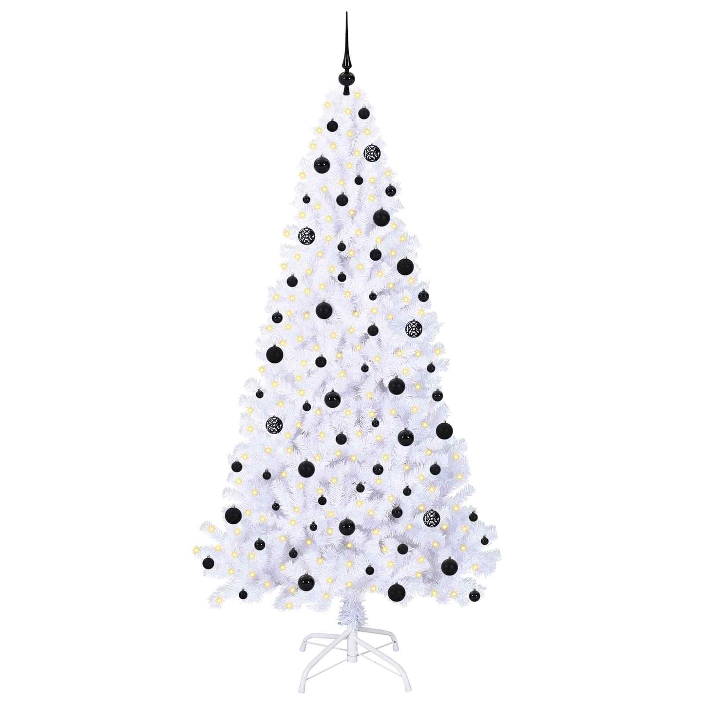 vidaXL Künstlicher Weihnachtsbaum Weiß 210 cm PVC und Stahl