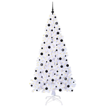 vidaXL Künstlicher Weihnachtsbaum Weiß 210 cm PVC und Stahl