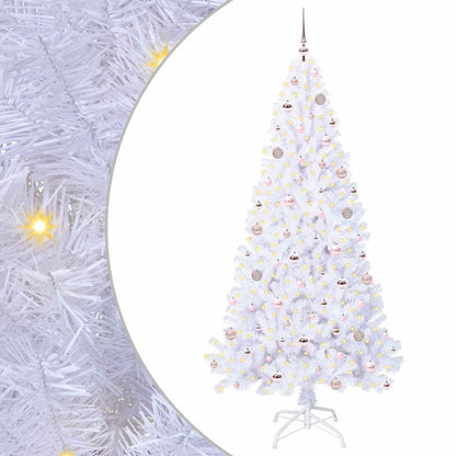 vidaXL Künstlicher Weihnachtsbaum Weiß 210 cm PVC und Stahl