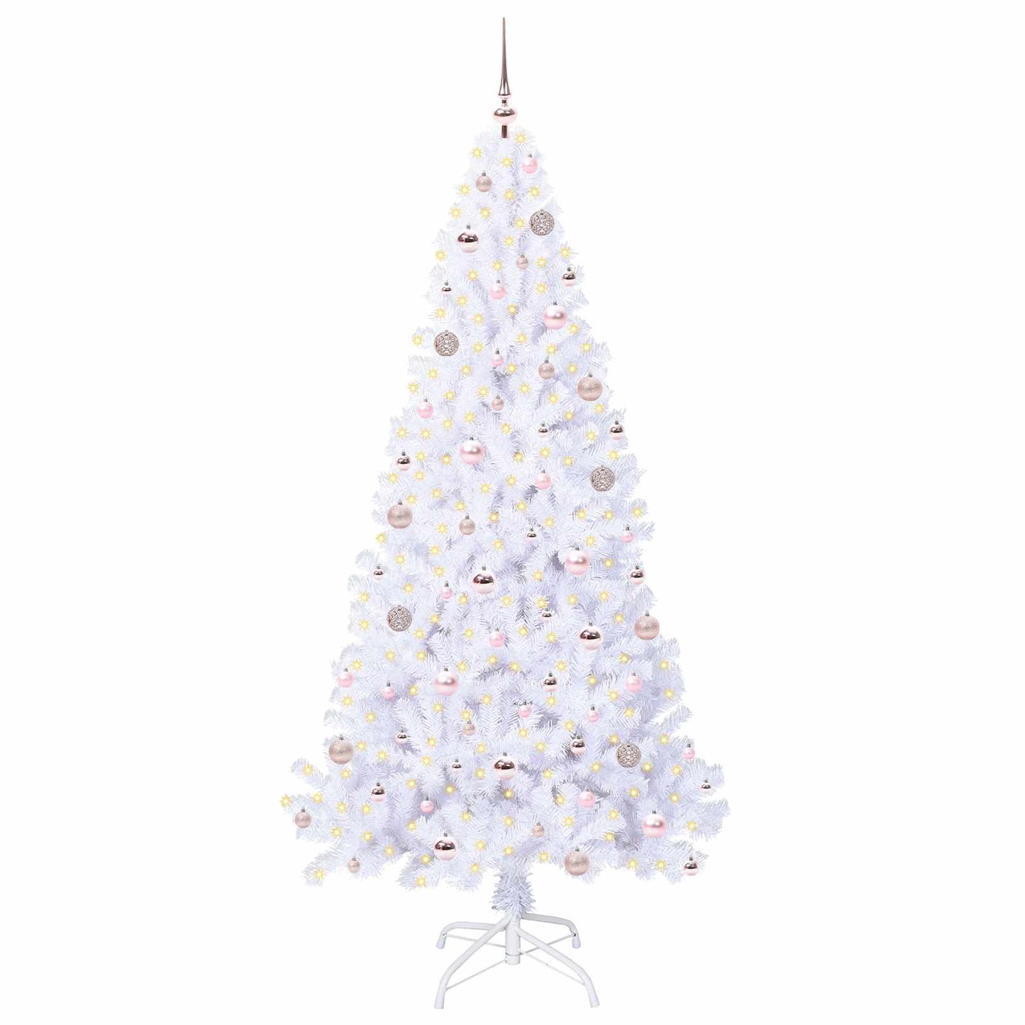 vidaXL Künstlicher Weihnachtsbaum Weiß 210 cm PVC und Stahl