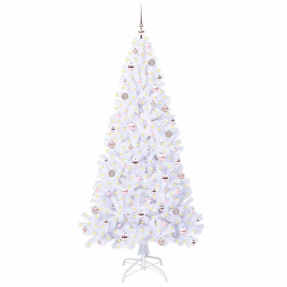 vidaXL Künstlicher Weihnachtsbaum Weiß 210 cm PVC und Stahl