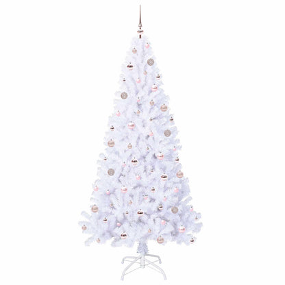 vidaXL Künstlicher Weihnachtsbaum Weiß 210 cm PVC und Stahl
