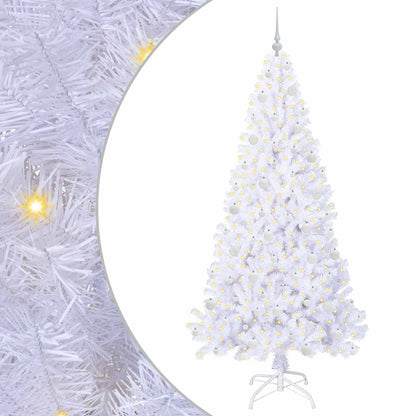 vidaXL Künstlicher Weihnachtsbaum Weiß 210 cm PVC und Stahl