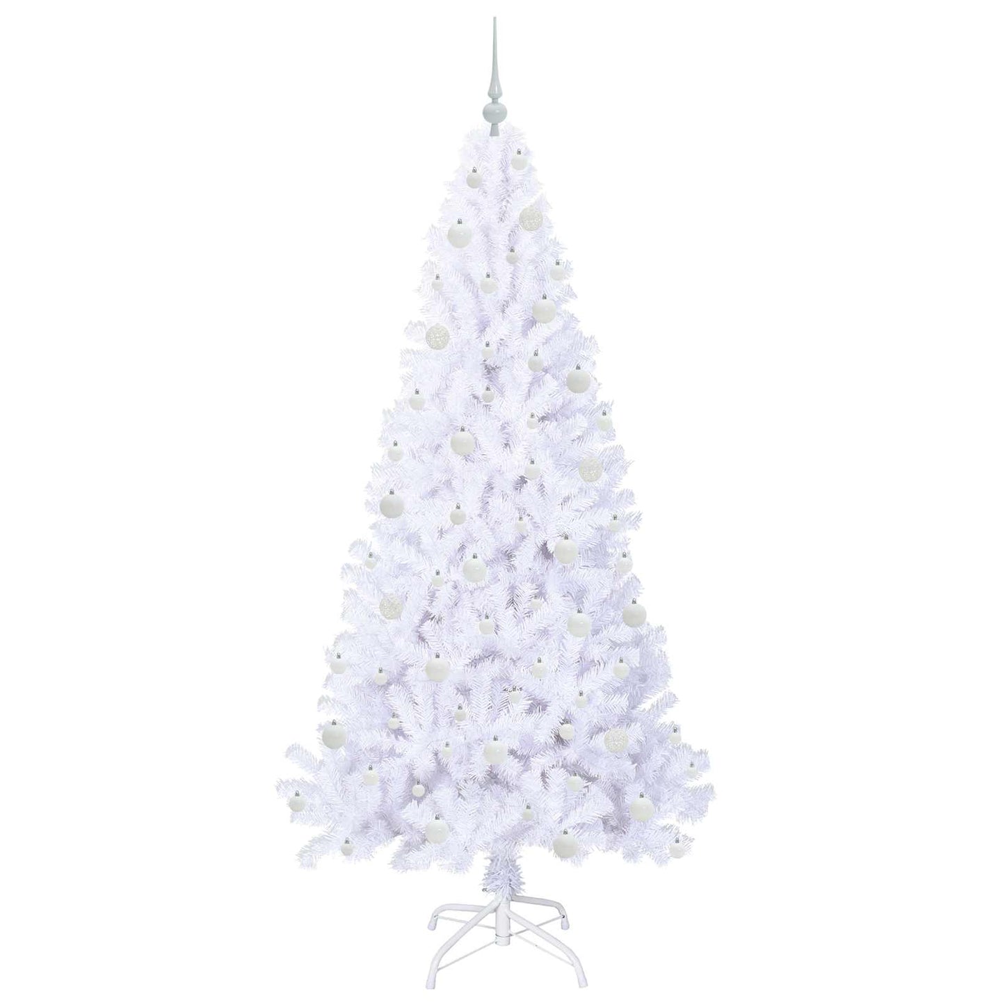 vidaXL Künstlicher Weihnachtsbaum Weiß 210 cm PVC und Stahl