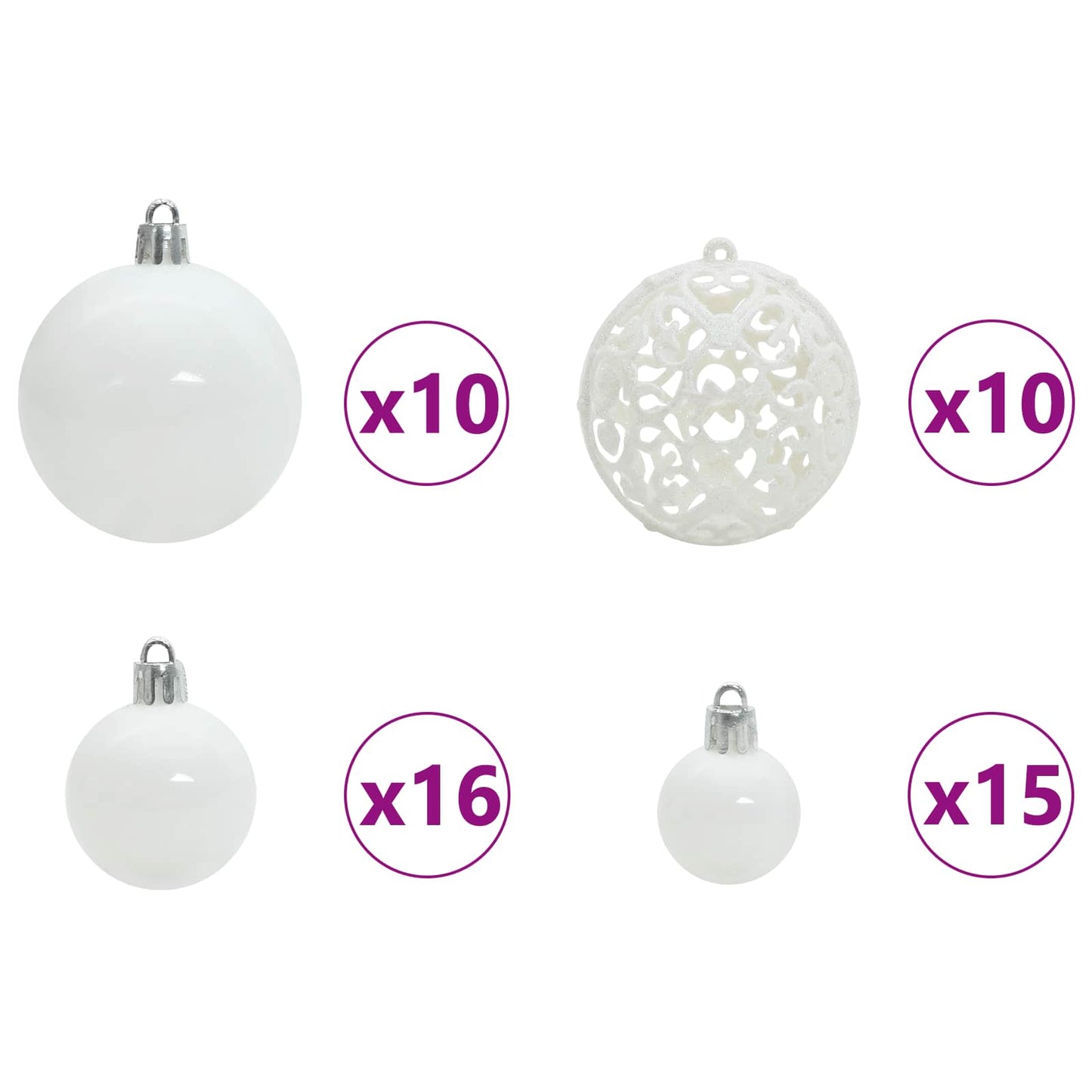 vidaXL Künstlicher Weihnachtsbaum Weiß 210 cm PVC und Stahl