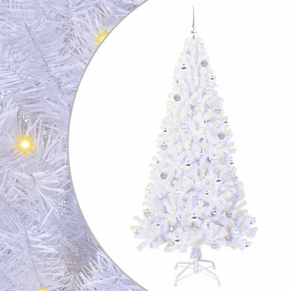 vidaXL Künstlicher Weihnachtsbaum Weiß 210 cm PVC und Stahl