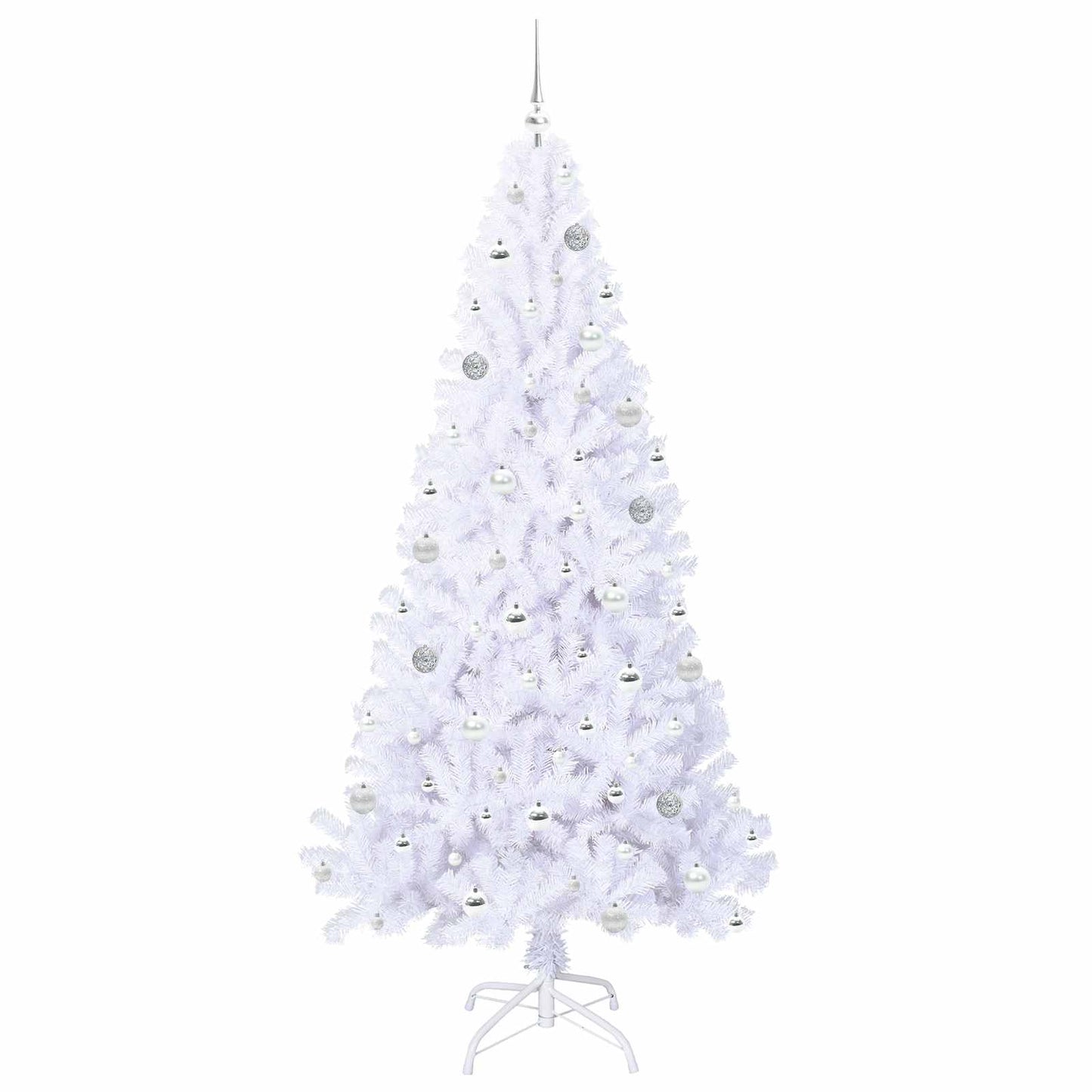 vidaXL Künstlicher Weihnachtsbaum Weiß 210 cm PVC und Stahl