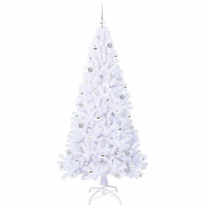 vidaXL Künstlicher Weihnachtsbaum Weiß 210 cm PVC und Stahl