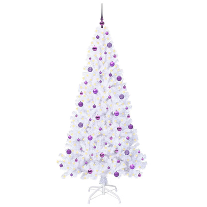 vidaXL Künstlicher Weihnachtsbaum Weiß 210 cm PVC und Stahl