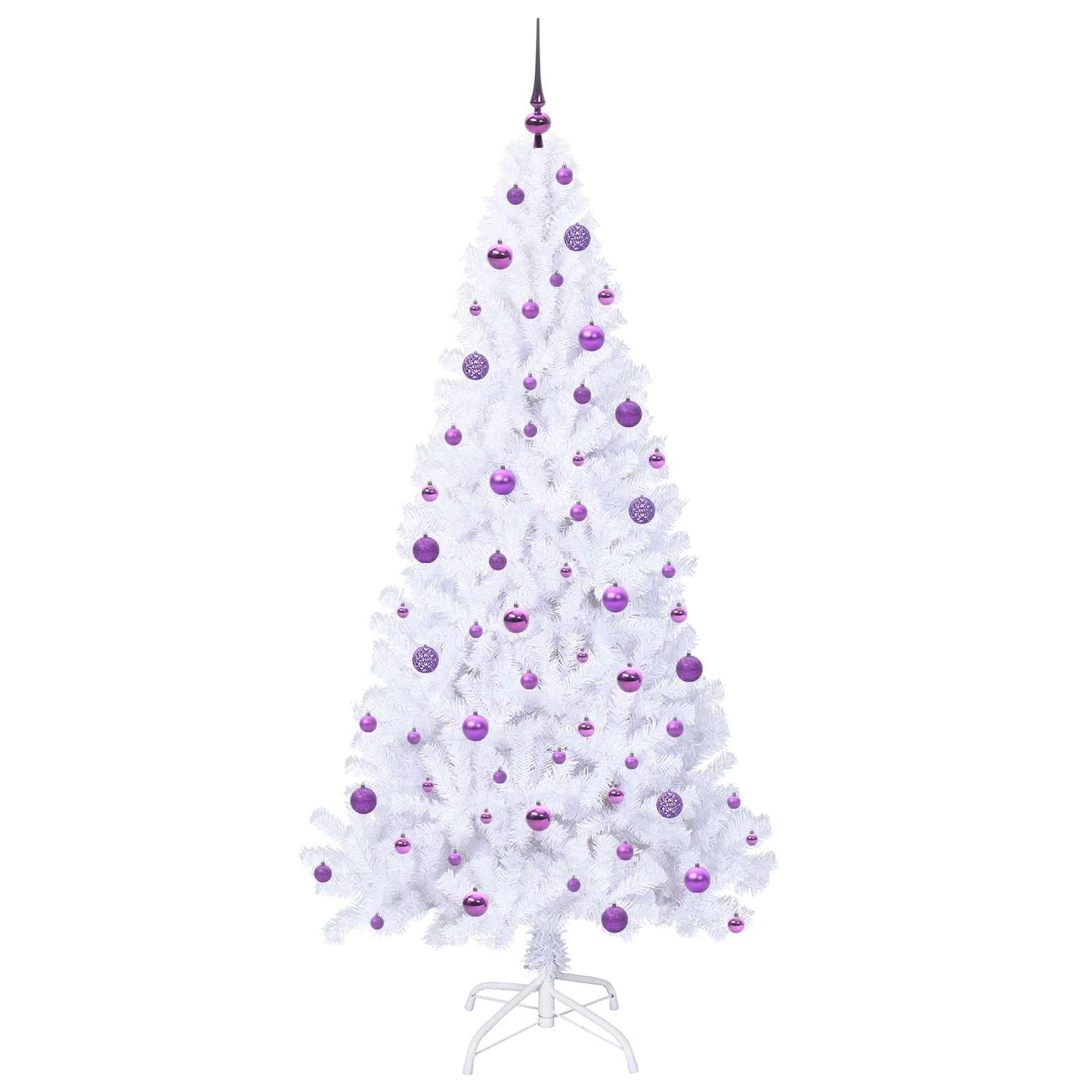 vidaXL Künstlicher Weihnachtsbaum Weiß 210 cm PVC und Stahl